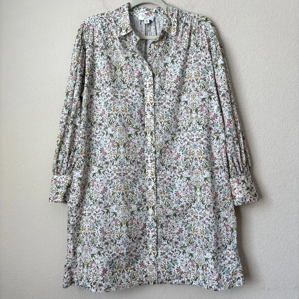 J. Crew Puff-Sleeve Mini Shirt-Dress in Liberty® Tapestry Floral - Picture 1 of 12